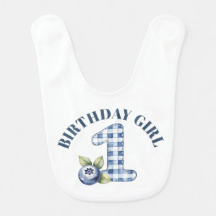 Blueberry Berry First Birthday Baby Bib