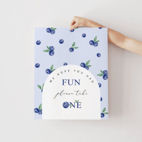 Blueberry berry first birthday Favors take One Poster