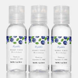 Blueberry Berry First Birthday Watercolor 1st Hand Sanitizer