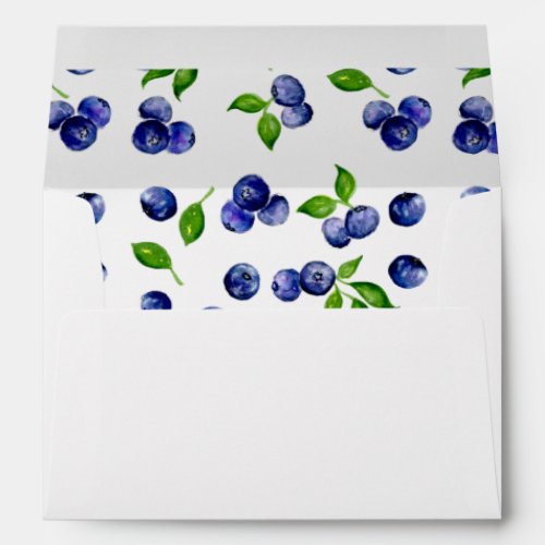 Blueberry Berry First Birthday Watercolor Cute  Envelope