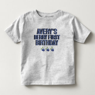 Blueberry Berry First Girl 1st Birthday  Toddler T-shirt