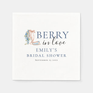 Blueberry Berry in Love Bridal Shower Napkins