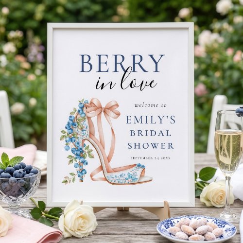Blueberry Berry In Love Welcome to Bridal Shower Poster