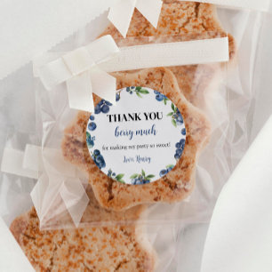 Blueberry Berry Sweet 1st Birthday Thank You Tags
