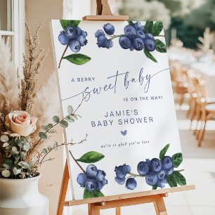 Blueberry Berry Sweet Baby Baby Shower Welcome Foam Board