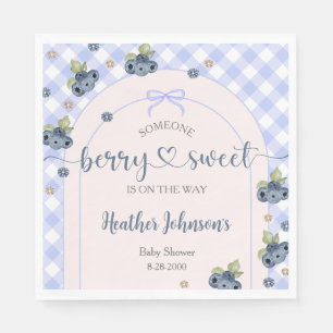 Blueberry Berry Sweet Baby Boy Baby Shower Napkins