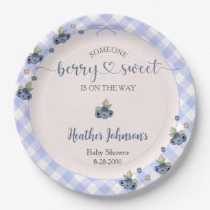 Blueberry Berry Sweet Baby Boy Baby Shower Paper Plates