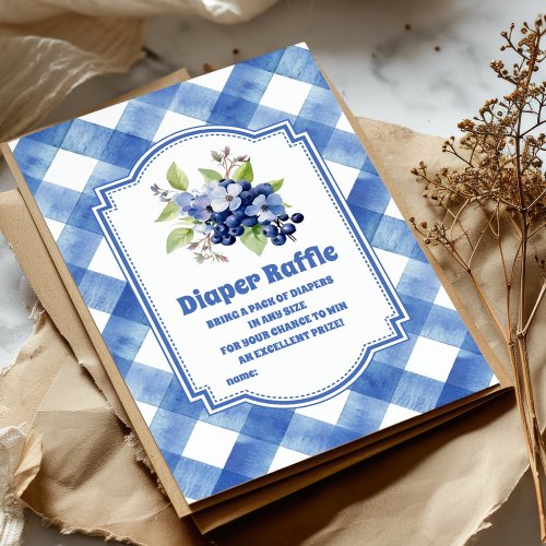 Blueberry Berry Sweet Baby Shower Diaper Raffle Enclosure Card