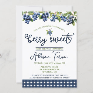 Blueberry, Berry Sweet Baby Shower Invitation