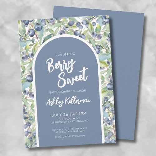 Blueberry Berry Sweet Baby Shower Invitation