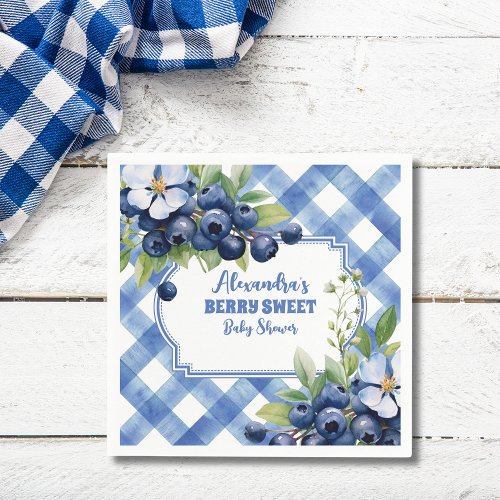 Blueberry Berry Sweet Baby Shower Napkins