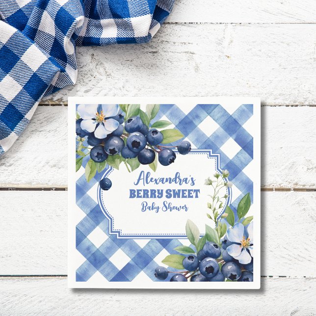 Blueberry Berry Sweet Baby Shower Napkins (Creator Uploaded)