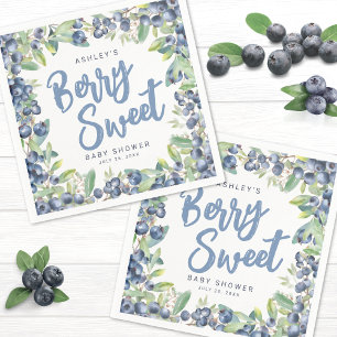 Blueberry Berry Sweet Baby Shower Napkins