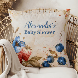 Blueberry Berry sweet baby shower Throw Pillow