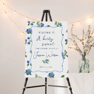 Blueberry Berry Sweet Baby Shower Welcome Sign