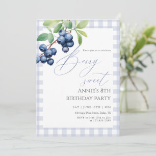 Blueberry Berry Sweet Birthday Invitation