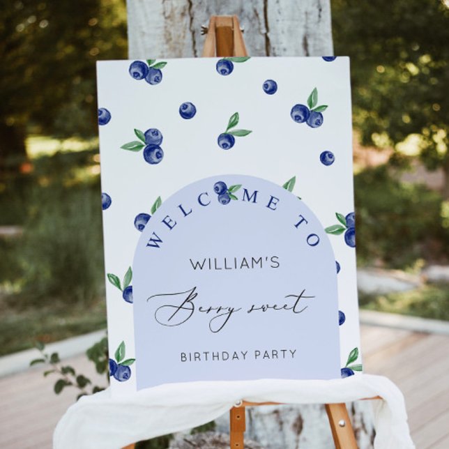 Blueberry Berry sweet birthday party welcome Foam Board (Creator Uploaded)