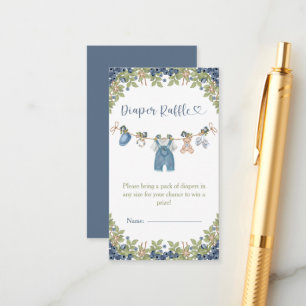 Blueberry Berry Sweet Clothesline Baby Shower Enclosure Card