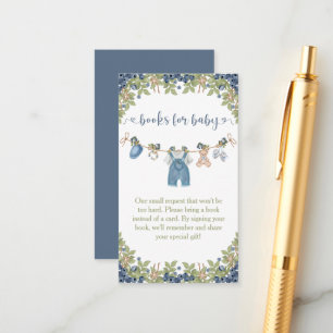 Blueberry Berry Sweet Clothesline Baby Shower Enclosure Card
