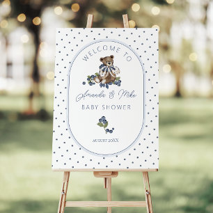 Blueberry Berry Sweet Dusty Blue Boy Baby Shower Foam Board