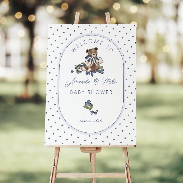 Blueberry Berry Sweet Dusty Blue Boy Baby Shower Foam Board (Creator Uploaded)