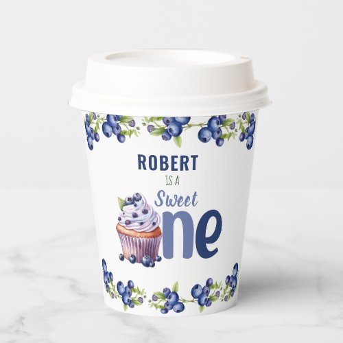 Blueberry Berry Sweet ONE First Birthday Paper Cups