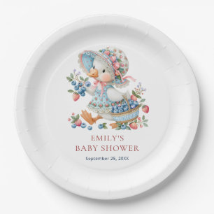 Blueberry Berry Sweet Silly Goose Baby Shower Paper Plates