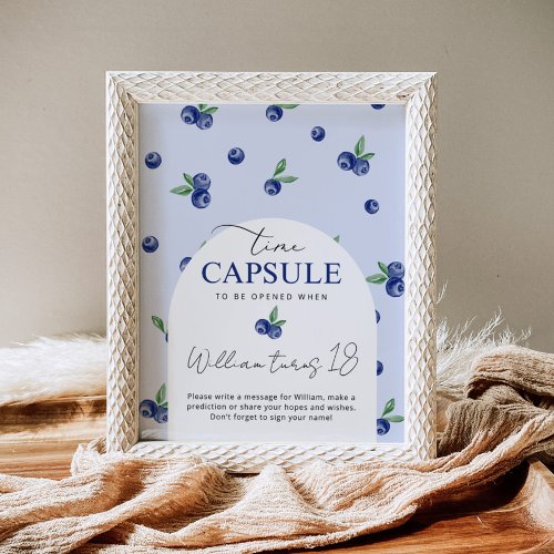 Blueberry berry sweet time capsule birthday poster