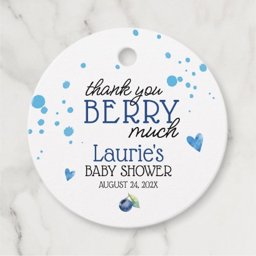 Blueberry Berry Thank You Berry Much Favor Tags