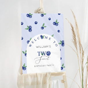 Blueberry berry Two sweet birthday party welcome Foam Board