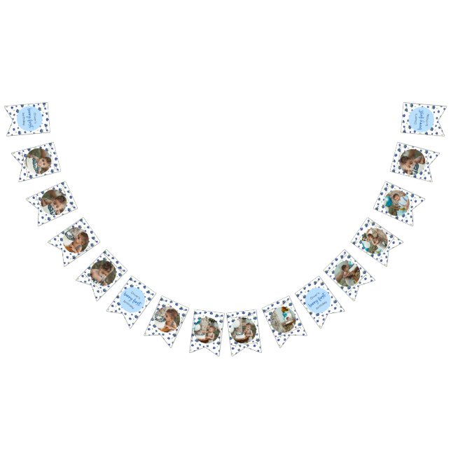 Blueberry Birthday 12 Month Photo Milestone Bunting Flags (All)