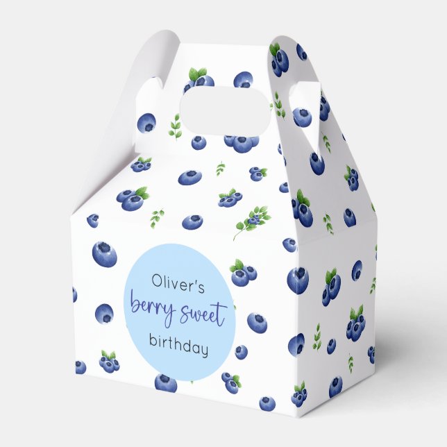 Blueberry Birthday Berry Sweet Favor Boxes (Front Side)