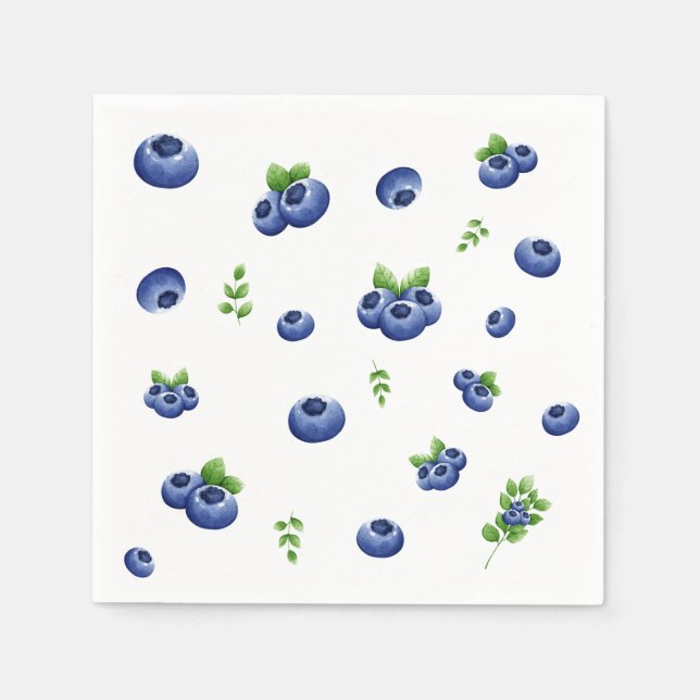 Blueberry Birthday Napkins (Front)