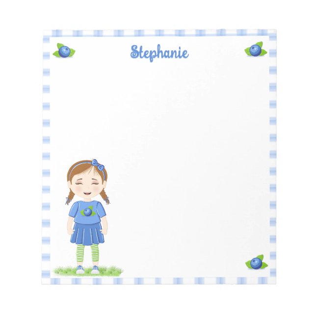 Blueberry Birthday  Notepad (Front)