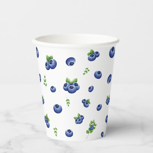 Blueberry Birthday Paper Cups (Front)