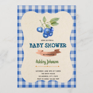 Blueberry birthday theme party Invitation