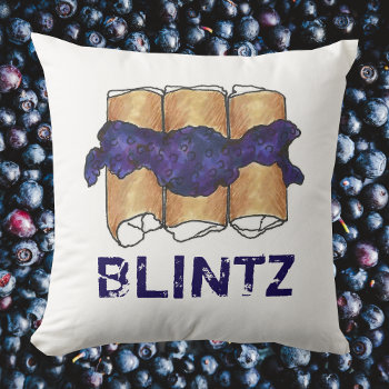 Blueberry Blintz Blintzes Kosher Jewish Deli Food Throw Pillow by rebeccaheartsny at Zazzle
