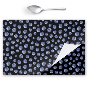 Blueberry Blue Black Tearaway Paper Placemat