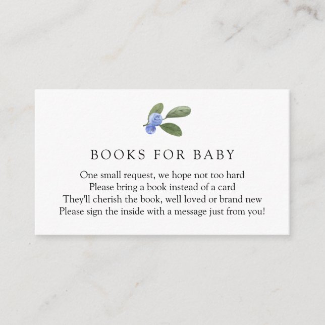 Blueberry Books for Baby Request Enclosure Card (Front)