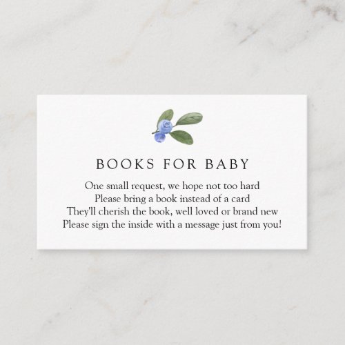 Blueberry Books for Baby Request Enclosure Card
