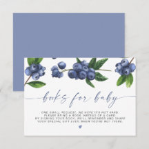 Blueberry Books For Baby Shower Insert Card