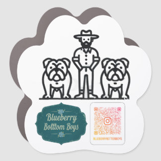 Blueberry Bottom Boys car log with Instagram QR C Car Magnet