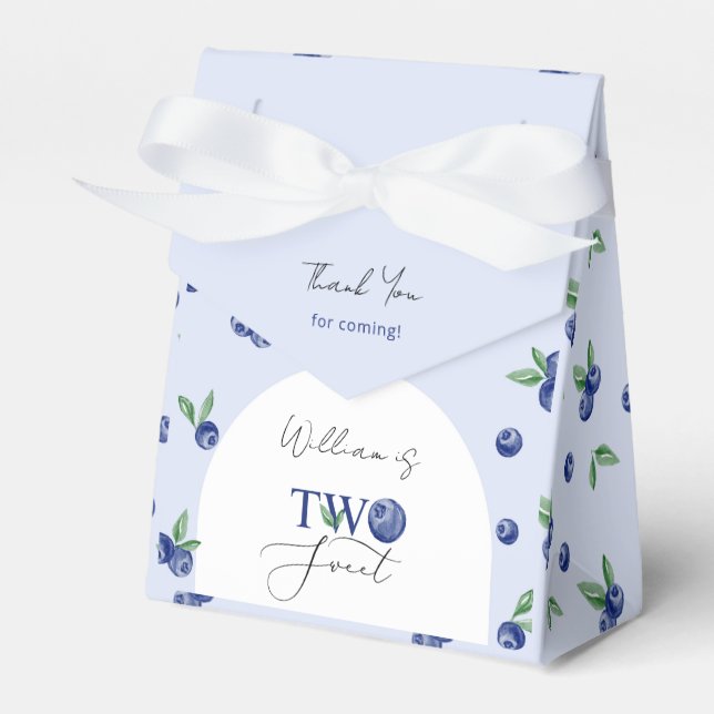Blueberry boy Two Sweet berry birthday party Favor Boxes (Front Side)