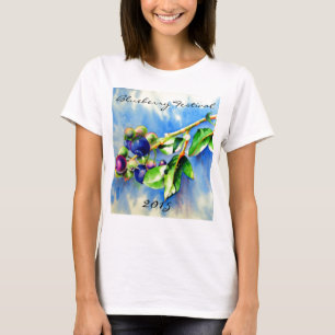 Blueberry branch, watercolor painting T-Shirt