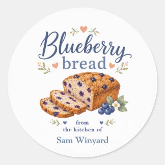 Blueberry Bread Homemade Baking Label
