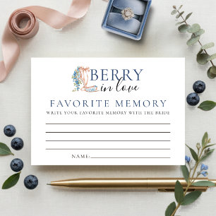 Blueberry Bridal Shower Favorite Memory Card