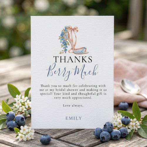 Blueberry Bridal Shower Thank You Card