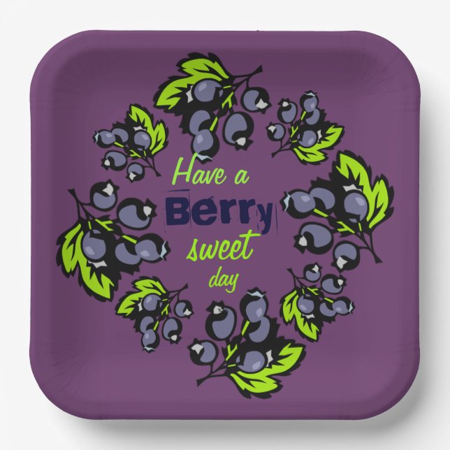 Blueberry Brunch  Paper Plates (Front)