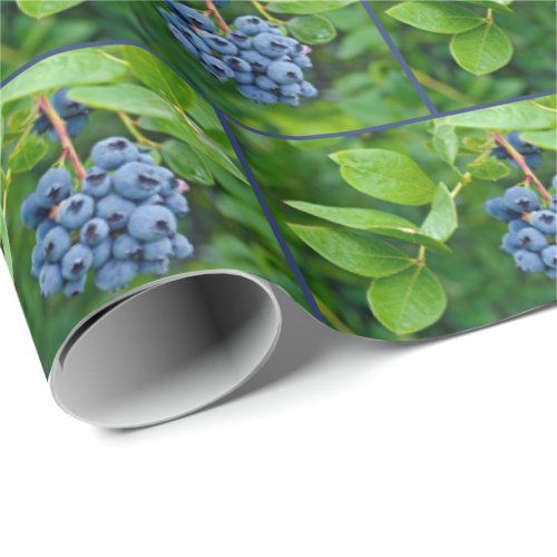 Blueberry Bunch on branch Wrapping Paper