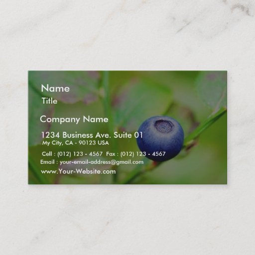Customizable Blueberry Business Card Template